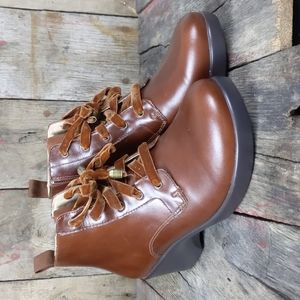 Alegria lace up boots cognac brown 39